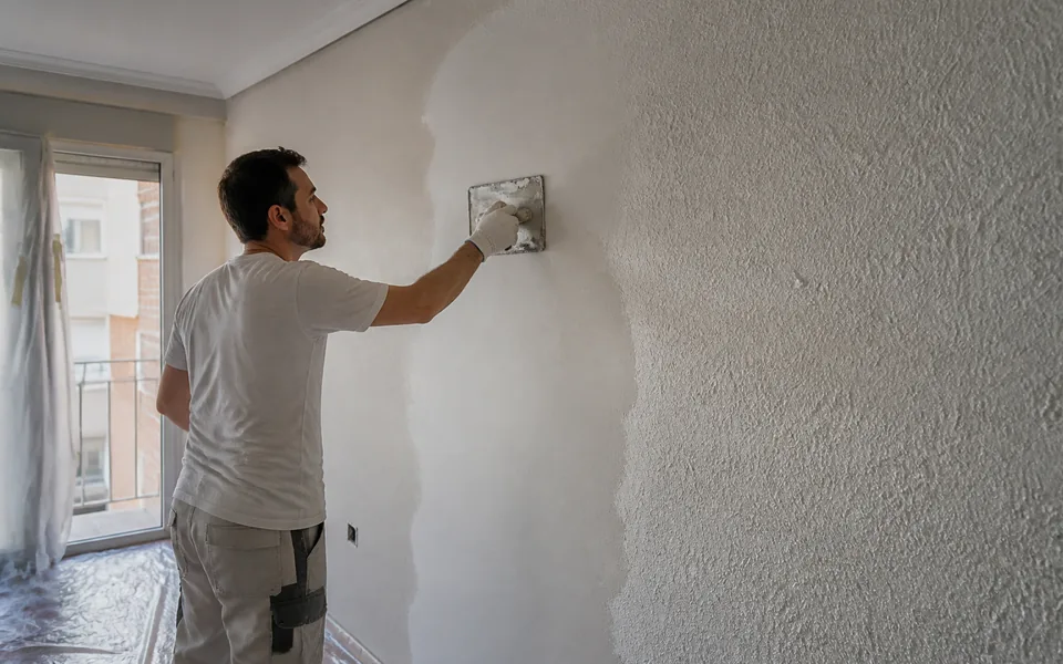 Alisado de gotelé en paredes de vivienda en Motril para dejar un acabado liso antes de pintar